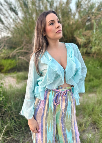Blusa volantes nudo