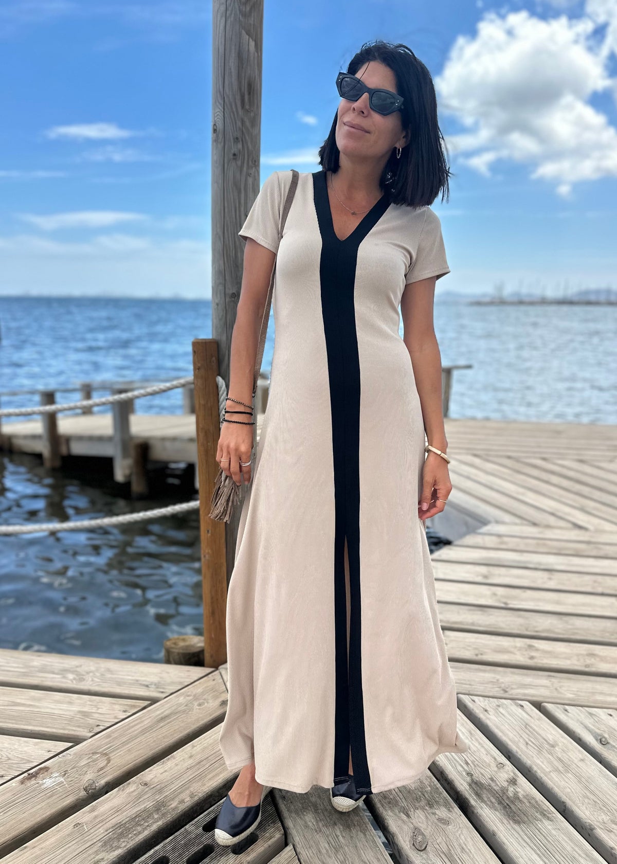 Vestido Vila manga corta